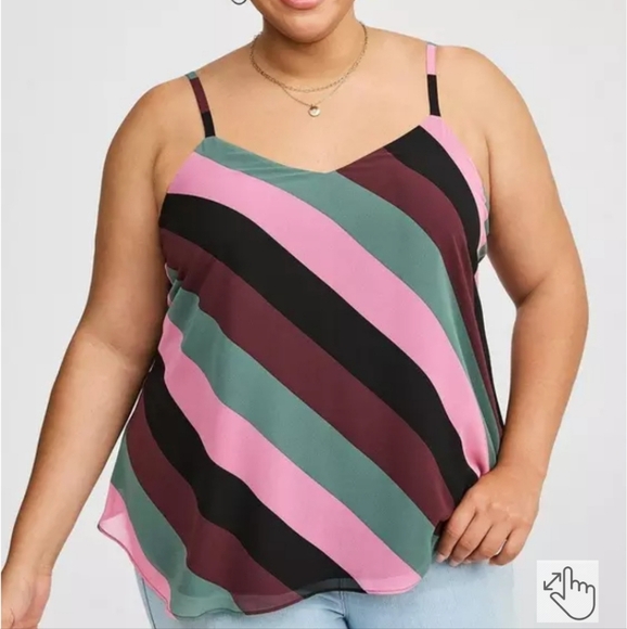 Torrid Sophie Swing Cami  Color:Erin stripe sassafras Size 4X - Picture 3 of 10